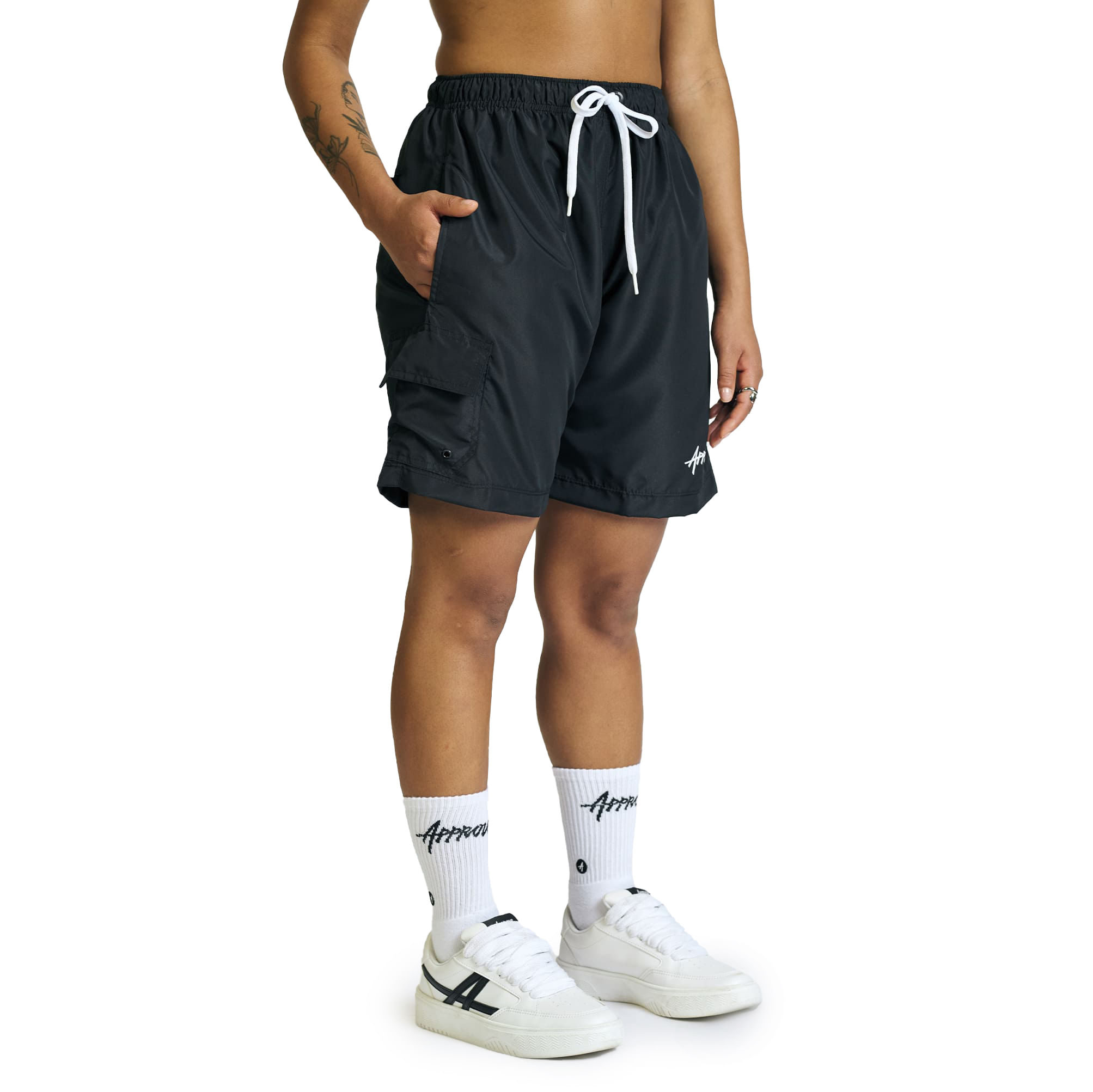 Approve Bermuda 7656-PPP M CARGO 7INCHES BASIC Preto Algodao -1-